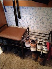 Полка для обуви, металл, 3 секции, 79х33х50 см, с сиденьем, медный антик, Nika, ЭТЛ3 - фото 2 от пользователя