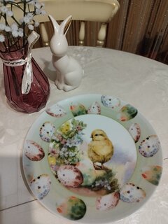 Тарелка обеденная, фарфор, 24 см, круглая, Универсал Весна, Добрушский фарфоровый завод, 4С1172Ф34 - фото 1 от пользователя