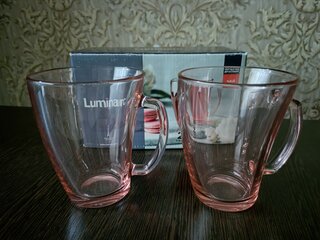 Кружка стекло, 2 шт, 320 мл, Шейп, Luminarc, O0139, розовая - фото 9 от пользователя