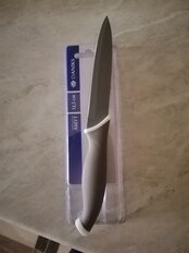 Нож кухонный Daniks, Амут, универсальный, нержавеющая сталь, 12.5 см, рукоятка soft-touch, JA20201785-3 - фото 3 от пользователя
