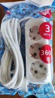 Удлинитель бытовой 3 гнезда, 3 м, ПВС, 3х1 мм², с заземлением, Smartbuy, SBE-16-3-03-Z - фото 6 от пользователя