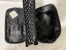 Косметичка 13.5х11.5х20 см, сундучок, 2 отделения, Горошек, Y9-168, прямоугольная, застежка молния, черная - фото 7 от пользователя