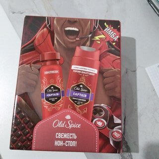 Набор подарочный для мужчин, Old Spice, Captain, дезодорант спрей 150 мл + гель для душа+шампунь 250 мл - фото 2 от пользователя