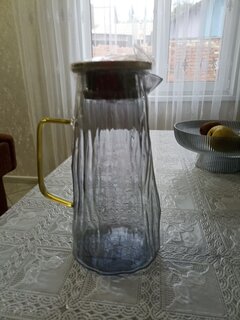 Кувшин стекло, 1.8 л, с крышкой, Мэджик, B050177, прозрачный с золотом - фото 3 от пользователя