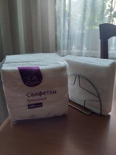 Салфетки бумажные Softi Clean, 100 шт, 1 слой, белые - фото 3 от пользователя