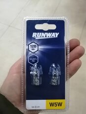 Лампа автомобильная Runway, RW-W5W-b, W5W 12В 5w, 2 шт, блистер - фото 4 от пользователя