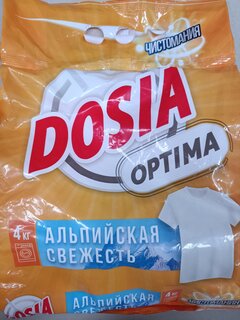 Стиральный порошок Dosia, 4 кг, автомат, для белого белья, Optima Альпийская свежесть - фото 1 от пользователя