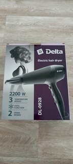 Фен Delta, DL-0928, 2200 Вт, холодный обдув, 6 режимов, 2 скорости, черный - фото 2 от пользователя