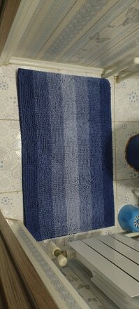 Коврик для ванной, 0.5х0.8 м, полиэстер, синий, Макарон, Y3-848 - фото 4 от пользователя