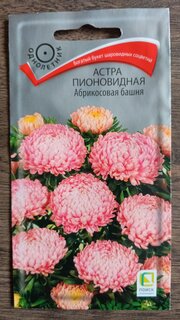 Семена Цветы, Астра, Абрикосовая башня, 0.3 г, пионовидная, цветная упаковка, Поиск - фото 4 от пользователя