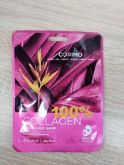 Маска для лица, Corimo, Лифтинг, тканевая, 22 г, 100% Collagen - фото 3 от пользователя