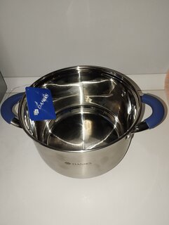 Кастрюля нержавеющая сталь, 2.9 л, с крышкой, крышка стекло, Daniks, Сиена, SD-A93-18, индукция - фото 9 от пользователя