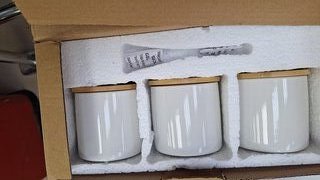 Банка для сыпучих продуктов, керамика, 0.25 л, 3 шт, с крышкой - фото 6 от пользователя