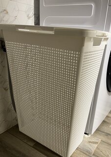 Корзина для белья, 50 л, 45х26х61.5 см, прямоугольная, пластик, белая, с крышкой, Violet, Лофт, 5650006 - фото 4 от пользователя