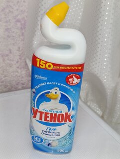 Средство для унитаза Туалетный Утенок, 5 в 1 Морской, гель, 900 мл, глубокое очищение, 696891 - фото 7 от пользователя