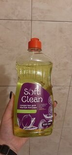 Средство для мытья посуды Softi Clean, Лимон и лемонграсс, 500 мл - фото 3 от пользователя