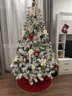 Елка новогодняя напольная, 180 см, Эверест, ель, хвоя ПВХ пленка, заснеженная, 132180, ЕлкиТорг - фото 3 от пользователя