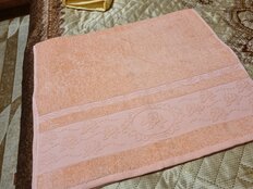 Полотенце банное 50х90 см, 100% хлопок, 470 г/м2, Орнелиа, персик, Узбекистан, 30045090 - фото 4 от пользователя