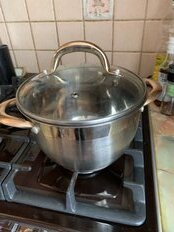 Кастрюля нержавеющая сталь, 3.6 л, с крышкой, крышка стекло, Daniks, Мадрид Gold, SD-320G, индукция - фото 6 от пользователя