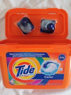 Капсулы для стирки Tide, Все в 1 Pods Color, для цветного белья, 12 шт, капсула 22.8 г - фото 7 от пользователя