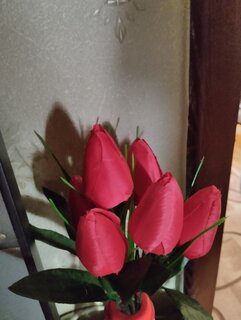 Цветок искусственный пасхальный, Тюльпан, 6 головок, 35 см, в ассортименте, F49-103 - фото 5 от пользователя