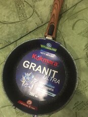 Сковорода алюминий, 26 см, антипригарное покрытие, Kukmara, Granit Ultra, синяя, съемная ручка, сгг262а - фото 4 от пользователя