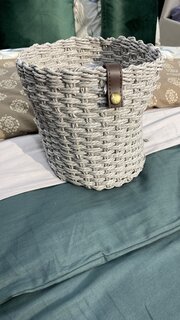 Корзина 19х19х21 см, круглая, плетеная, серая, Y4-8954 - фото 1 от пользователя