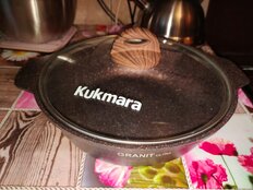Кастрюля-жаровня алюминий, антипригарное покрытие, 3 л, с крышкой, крышка стекло, Kukmara, Granit Ultra, жга31а, красная - фото 4 от пользователя