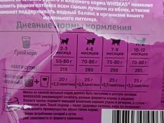 Корм для животных Whiskas, 350 г, для котят, 1-12 месяцев, сухой, индейка, молочные подушечки, коробка, 47103/7633/10116570 - фото 8 от пользователя