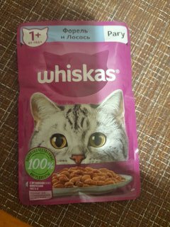 Корм для животных Whiskas, 75 г, для взрослых кошек 1+, рагу, форель/лосось, пауч, G8476 - фото 4 от пользователя