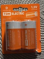 Батарейка TDM Electric, D (LR20), Alkaline, щелочная, 1.5 В, блистер, 2 шт, SQ1702-0012 - фото 3 от пользователя