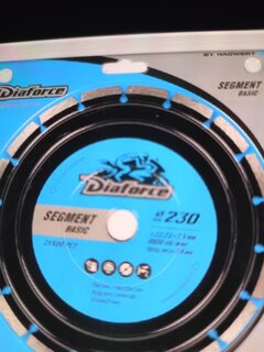 Диск отрезной алмазный по бетону, Diaforce, Segment Basic, сегментный край, 230х22.23х2.4 мм, сухой рез, 510230 - фото 6 от пользователя