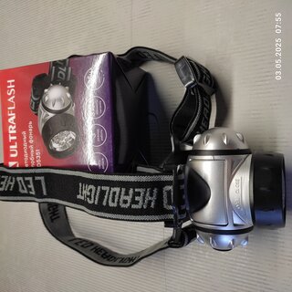 Фонарь налобный, Ultraflash, LED5351, пластик, металлик, 7 LED, 3 режима, 3хR03 - фото 9 от пользователя