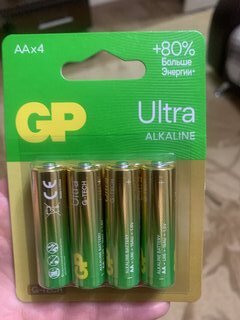 Батарейка GP, АА (LR6, 15A), 15AUA21-2CRSBC4, щелочная, блистер, 4 шт, 1230 - фото 2 от пользователя
