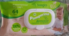 Салфетки влажные Pamperino, детские, 64 шт, с пластиковым клапаном, 72180 - фото 1 от пользователя