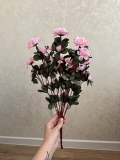 Цветок искусственный пасхальный, Азалия, 12 веток, 24 головки, 55 см, в ассортименте, F49-108 - фото 3 от пользователя