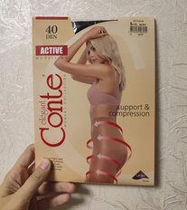 Колготки Conte, Active, 40 DEN, р. 5, nero/черные, шортики утягивающие - фото 5 от пользователя