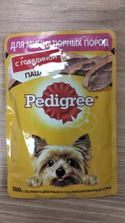 Корм для животных Pedigree, 80 г, для собак миниатюрных пород, паштет, говядина, F5882 - фото 4 от пользователя