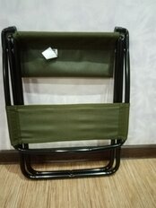 Стул складной 4х - опорный, усиленный, со спинкой, металл, 40 см, 90 кг, хаки, Nika, ПС2/Х - фото 8 от пользователя