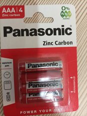 Батарейка Panasonic, ААА (LR03, R3), Zinc-carbon, солевая, 1.5 В, блистер, 4 шт - фото 6 от пользователя