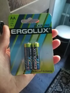 Батарейка Ergolux, АА (LR6, 15A), Alkaline, щелочная, 1.5 В, блистер, 2 шт, 11747 - фото 9 от пользователя