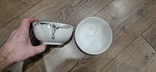 Салатник керамика, круглый, 14х6.5 см, 0.55 л, Белый мрамор, Daniks - фото 1 от пользователя