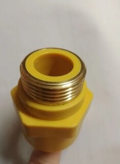 Переходник для газа, 1/2&quot;, ВН/НР, желтый, диэлектрический, внутренняя/наружная, AquaLink - фото 5 от пользователя