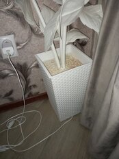 Горшок напольный для цветов пластик, 8 л, 22х41.5 см, со вставкой, белый, Альтернатива, Ротанг, М6825 - фото 9 от пользователя