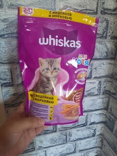 Корм для животных Whiskas, 350 г, для котят, 1-12 месяцев, сухой, индейка, молочные подушечки, коробка, 47103/7633/10116570 - фото 4 от пользователя