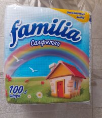 Салфетки бумажные Familia, Радуга, 100 шт, 1 слой, 24х23 см, белые, 5039302 - фото 7 от пользователя