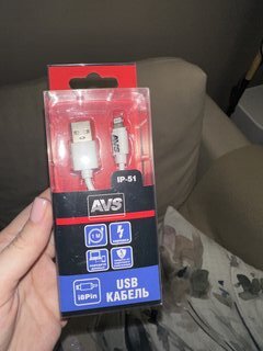 Кабель USB, AVS, IP-51, Apple Lightning, 1 м, белый, A78041S - фото 4 от пользователя