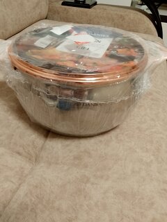 Кастрюля нержавеющая сталь, 5.8 л, с крышкой, крышка стекло, Daniks, Карлин, GS-01332G-24, индукция - фото 7 от пользователя
