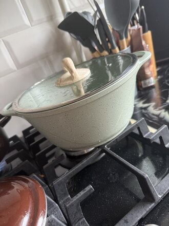 Кастрюля алюминий, антипригарное покрытие, 3 л, с крышкой, крышка стекло, Гурман, Мята, ГМк303МЛ, индукция - фото 7 от пользователя