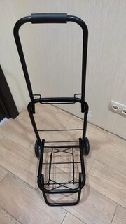 Тележка хозяйственная 100х41х48 см, пластик, металл, складная, без сумки, A150014 - фото 1 от пользователя